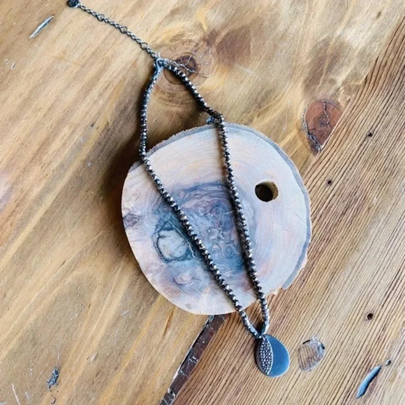 Marlyn Schiff Crystal Beaded Necklace with Pave Stone Charm - Picture 3 of 6